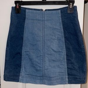 Free People Two Tone Denim Skirt